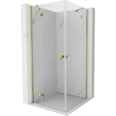 Mexen Mist H Duo cabine de douche pivotante 105 x 105 cm, transparent, dorée - 8A5-105L-105P-50-00 (1/5)