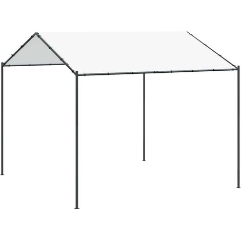 Gazebo 4 x 4 x 2.6 m White Steel and Polyester 180 gsm vidaXL