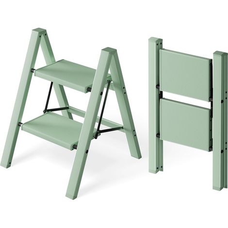 Folding Ladder with 2 Steps, Aluminium Stair Stool (1/5)