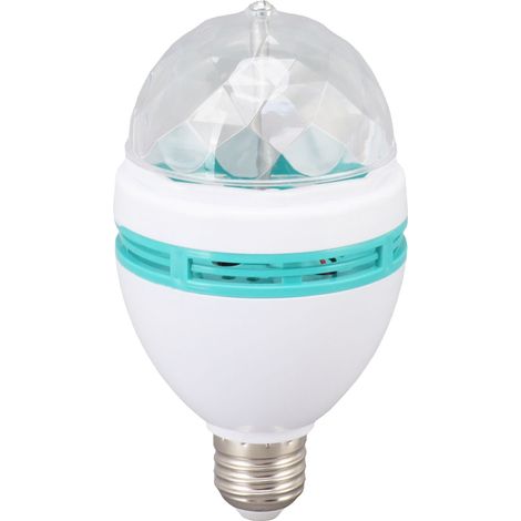 Ampoule lumineuse rotative RGB à culot E26, changement de couleur automatique, en ABS et PC, pour fêtes, bars et mariages (85-260 V).