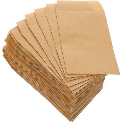 Enveloppes pour pièces de monnaie, petites enveloppes en papier kraft pour usage domestique, fermeture autocollante, format (1/5)