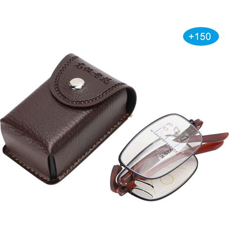 Lunettes de lecture multifocales pliables pour soulager la fatigue oculaire et bloquer la lumière bleue (+150 monture marron) (1/5)
