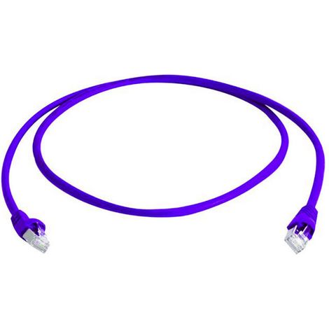 Telegärtner 100008027 RJ45 Patchkabel CAT 6a S/FTP 1.00 m Lila Flammwidrig, mit Rastnasenschutz, Paa