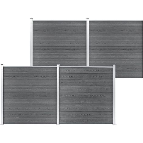 Valla de jardín de WPC gris 699x186 cm (1/5)