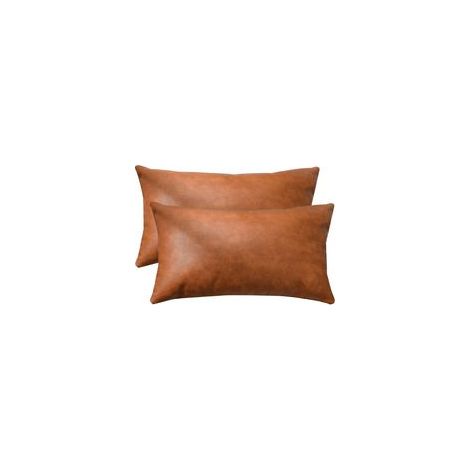 Lot de 2 taies d'oreiller marron - 30 x 50 cm (1/5)