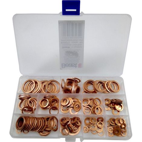 Coffret de 280 rondelles joints cuivres assorties - 12 dimensions (1/4)