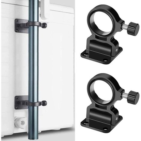 Lot de 2 supports de parasol pliables  noir pour canne à pêche, support mural pour parapluie, plage, terrasse, cour, balcon, parc (1/5)