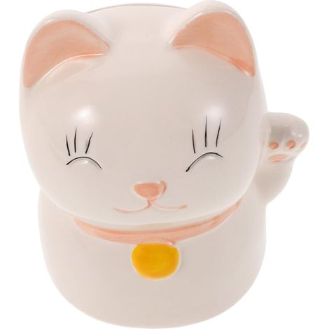 Mini Tirelire Chat Porcelaine Kawaii Pot pour Garçon Fille Cadeau Anniversaire Fille Garçon Statue Chat Décoratif Boîte à Économies Adorable (1/5)