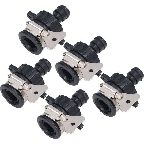5-teiliges Set Wasserhahn-Anschlussadapter, Mischbatterie-Klemme, universell, für Garten- und Küchenschläuche, passend für 14–24 mm (1/5)