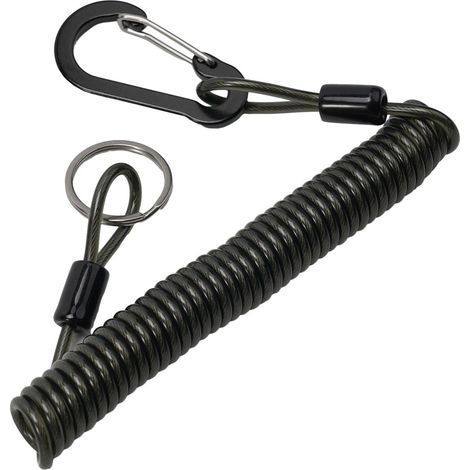 Cordon anti-perte à ressort en spirale pour outils de pêche, fabriqué en acier inoxydable et plastique, offrant une forte élasticité et une connexion sécurisée (2 m) (1/5)
