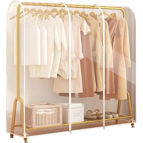 Housse de rangement pour cintre, protection transparente pour tringle, idéale pour robes, costumes, manteaux, etc., 180 x 50 x 150 cm - (1/5)