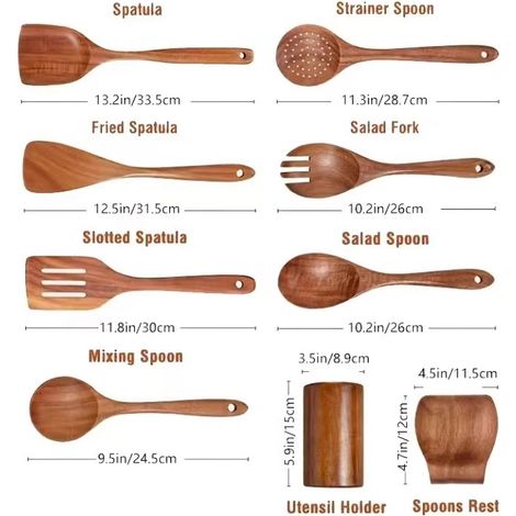 Ensemble d'ustensiles de cuisine en bois pour la lot de 5 (1/4)