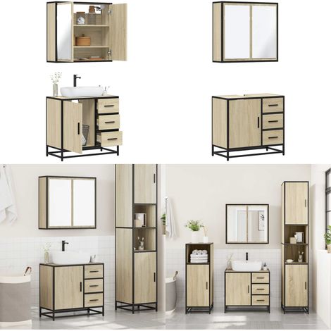 vidaXL Ensemble de meubles de salle de bain 2 pcs chêne sonoma