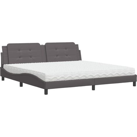 Maison Exclusive - Bett mit Matratze "Zadar" Grau 200x200 cm Kuns
