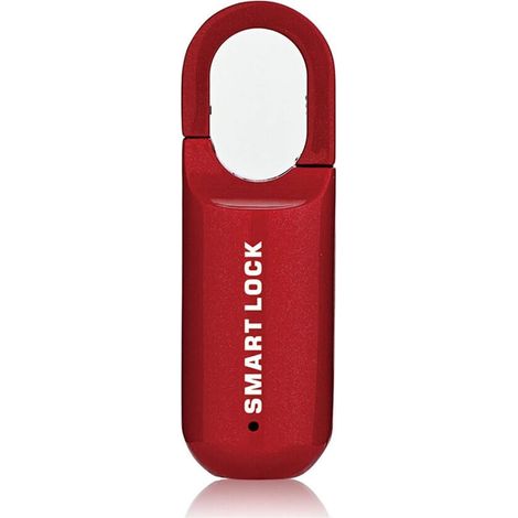 Serrure de porte intelligente Mini Serrures D'empreintes Digitales Cadenas Serrure Électronique Biométrique Intelligente USB Charge Sans Clé for Gym École Casier Voyage Cas Sac À Dos ( Color : Rot , S (1/5)