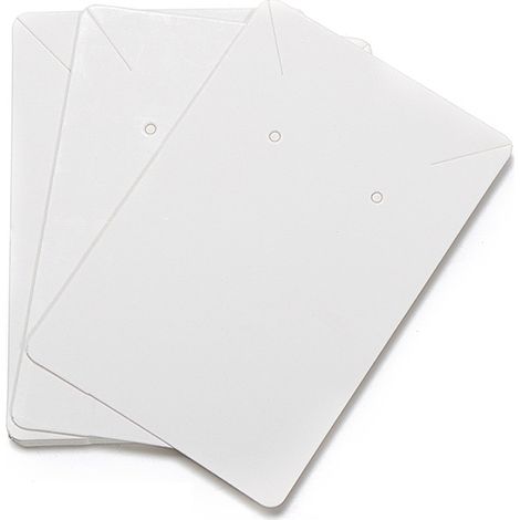 100 Cartes à Boucles d'Oreilles 6x9cm Vierges en Kraft Blanc avec 100 Sachets OPP pour Présenter Colliers Bracelets (1/5)
