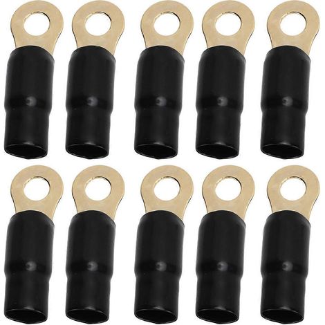 10 Stück Kupferdraht-Kabelschuhe, Ringkabelschuhe, 12 mm, 0 AWG, für Verteilerkasten, Haus und Fahrzeug