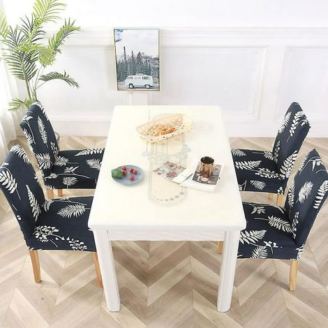Ensemble de 4 jolies housses de chaise extensibles et amovibles, idéales pour la salle à manger et la maison. (1/4)