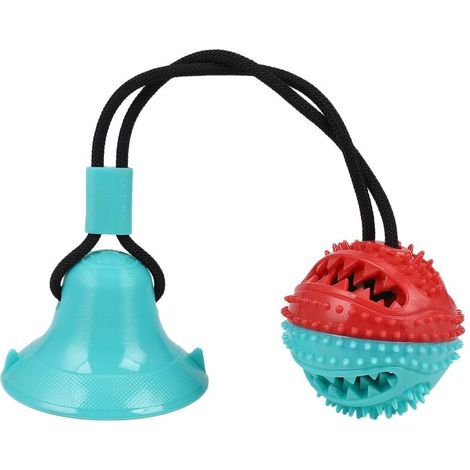 Multifonctionnel Morsure Molaire pour Animaux de Compagnie Jouet Interactif Amusant Jouet de Fuite de Nourriture pour Animaux Compagnie avec Ventouse Animaux Balle Jouet (Bleu) (1/5)
