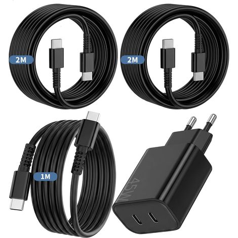 45W Chargeur USB C Rapide, Double Port USB C et 3Pack Câble pour Samsung (1/5)