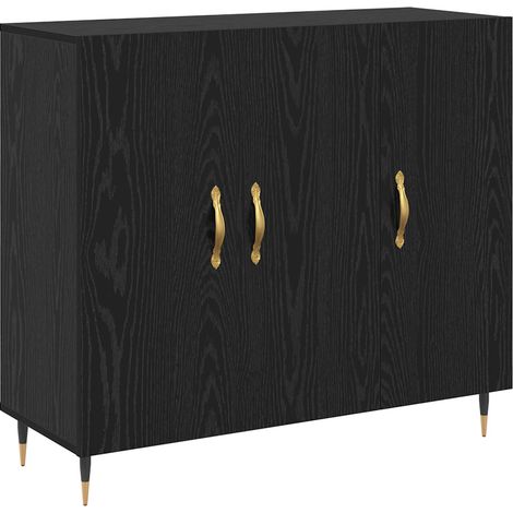 Maison Exclusive - Aparador Roble Negro 90 x 34 x 80 cm Madera de (1/5)