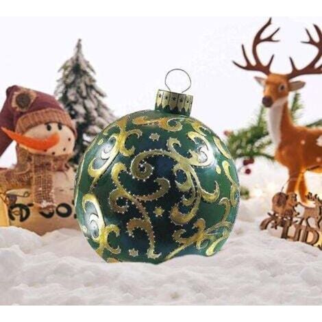 Giant inflatable Christmas ball, outdoor and indoor decoration for weddings, festivals, gardens, with pump (D, 60 cm)