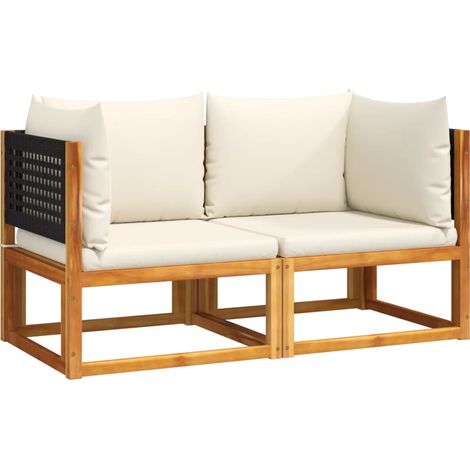 Maison Exclusive - Gartensofas-Ecke mit Kissen 2 Stk. Holz Akazie