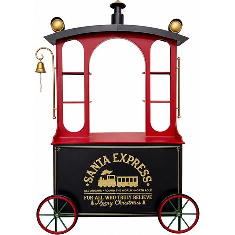 Ad Trend Mobile Treno Natalizio in Ferro 156x45x250 cm Rosso Nero (1/2)