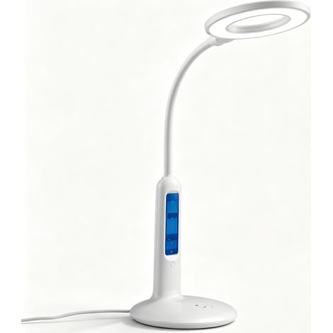 Lampe LED Multifonction Blanche 7W – Température 2700-6500K, avec Affichage Horloge et Température, Design Intelligent et Pratique pour Chambre et Bureau (1/3)