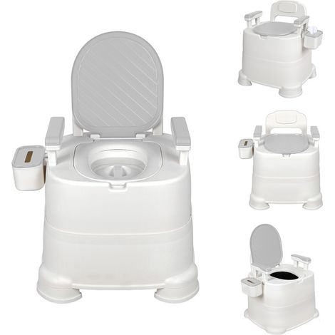 WILITTO Chaise Percée pour Salle de Bain et Maison - Toilette Mobile Robuste, Couvercle Anti-Odeur, Pieds Antidérapants, pour Personnes Âgées, Femmes Enceintes et Personnes à Mobilité Réduite (1/5)
