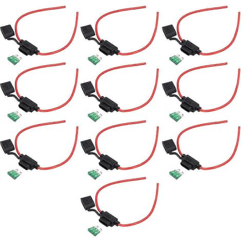 Wasserdichter 10-teiliger Inline-Sicherungshalter, schmelzbeständig, einfache Verdrahtung, mit 12AWG 30A Sicherungen, wasserdichter Kfz-Sicherungshalter. (1/5)