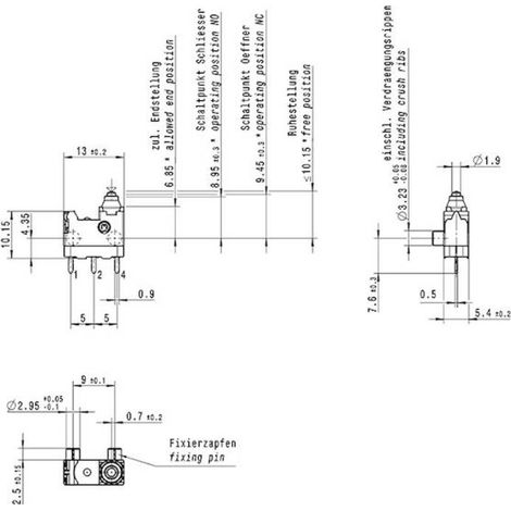 Marquardt 01065.2652-00 Microrupteur 30 V/DC 0.1 A 1 x On/(On) panneau de commande : IP67/côté bornes de connexion : IP