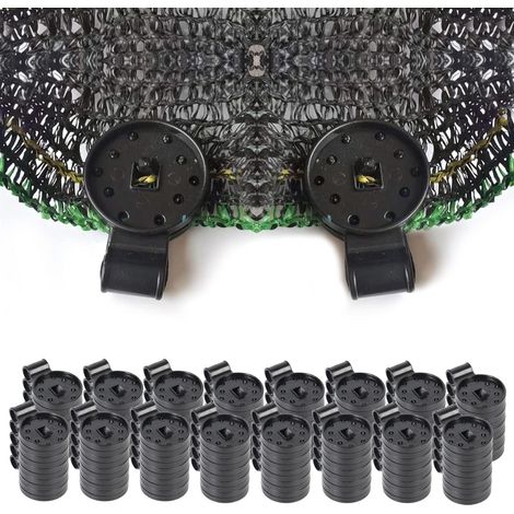 Packung mit 100 robusten Stoffclips – Kunststoff-Netzclips, Klemmclips, runde Planenclips, Gartenzubehör für Outdoor-Textilien, wiederverwendbare Teile (1/4)