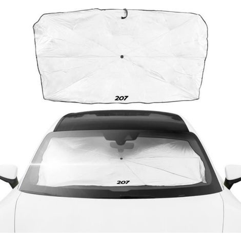 Housse pare-soleil vitres avant pour voiture — 123 x 67 cm, blanche (pour 207) (1/4)