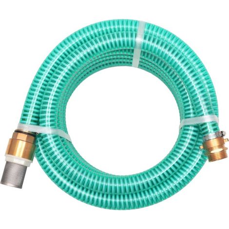 Tuyau d'aspiration avec raccords en laiton, 4 m, 25 mm, vert (1/5)