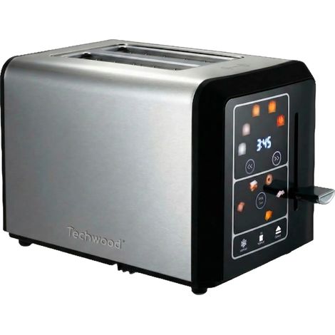 Techwood TGP-340D Toaster 2 Schlitze 800W, 6 Bräunungsstufen, Bräunungsanzeige und Restzeitanzeige, grau (1/5)