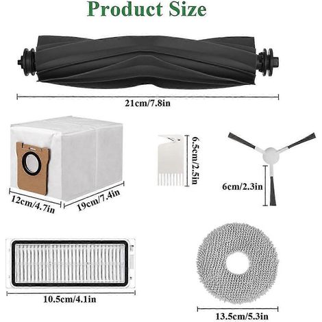 Kit d'accessoires compatible avec l'aspirateur robot Dream L20 Ultra/L30 Ultra : brosse principale, filtres HEPA, côté B (1/4)
