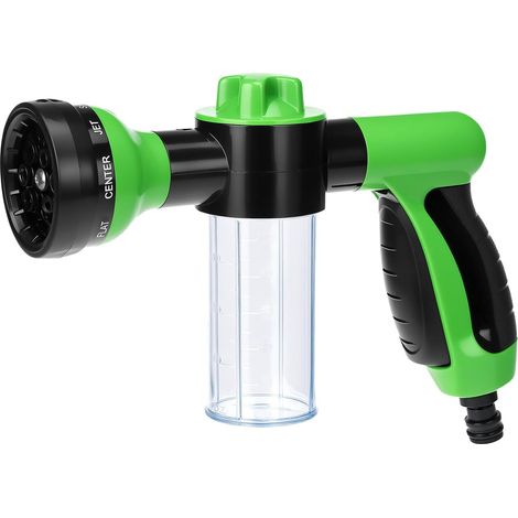 Pistola per irrigazione, testina a tubo ad alta pressione con 8 getti regolabili e dispenser di sapone, per lavare auto, risciacquare animali domestici, innaffiare piante
