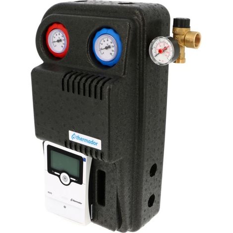 Groupe de transfert solaire départ-retour femelle 3/4" régulation RS10 circulateur ErP - THERMADOR GTSDNRS10