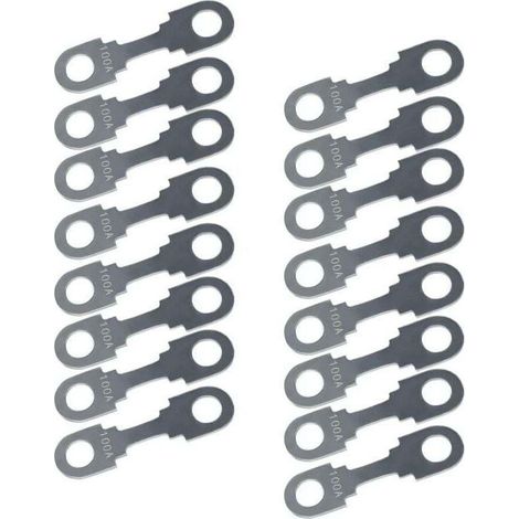Bande de Fusible Plat Fusible de Voiture Fusibles Plats pour Auto 16pcs Lame de Fusibles pour Auto/Truck/RV/Camion/Moto (100A) (1/4)