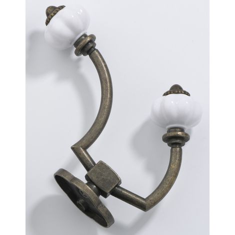 Sollbry ganchos retro para abrigos, ganchos vintage con 4 tornillos, ganchos rústicos estilo shabby chic, aleación de zinc y material acrílico. (1/3)