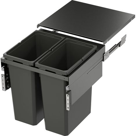 Vauth-Sagel VS ENVI Space XX Pro S Abfalltrennsystem Trennsystem mit Frontanbindung, 2x44 Liter, Korpusbreite 600 mm, Lava, Kunststoff/Stahlblech (1/5)