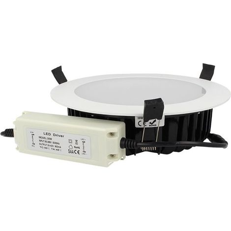 Lampada Faro Led Incasso Da Soffitto 38W Bianco Caldo Rotondo Per Negozio Diametro 230mm IP44