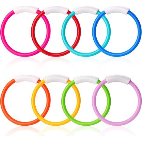 Juguetes de buceo - Juguetes para piscina - Flotadores coloridos para niños - Anillos de buceo - Regalos de juguetes para piscina para niños para nadar en verano - 14 cm - Paquete de 8 (1/5)
