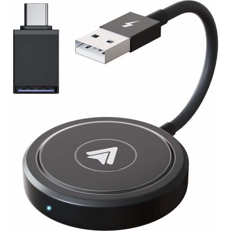 Dongle Android Auto - Dongle CarPlay adapté à Android Auto - Connexion sans fil à Android Auto - Carplay sans fil - Noir (1/5)