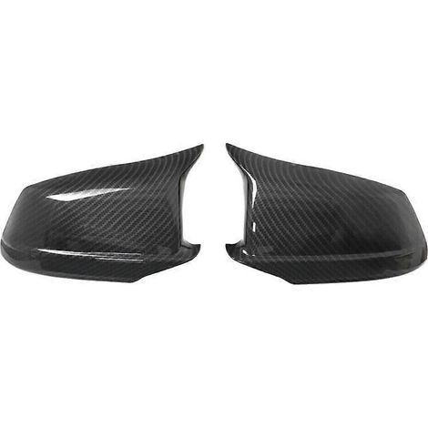 Pour BMW Série 5 F10 F11 2010-2013 : Coque de rétroviseur extérieur avec autocollant en fibre de carbone noire, style ailerons, pour portières.
