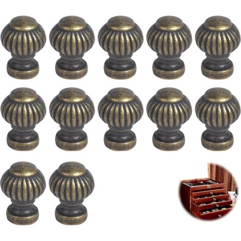 14×19 mm 12 Pièces Mini Boutons de tiroir,Bouton de porte vintage,Mini Boutons de Meuble,Mini Poignée Rétro,Bouton de Meuble,Bouton de Porte,Bouton de Meubles avec Vis,pour Tiroirs Armoires Placard