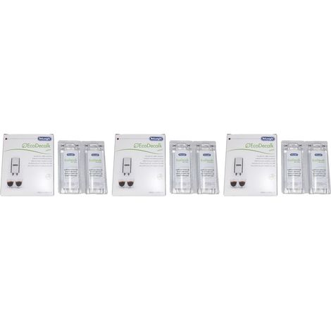 Delonghi entkalker descaler for coffee machines 6 x 100ML bottles EcoDecalk