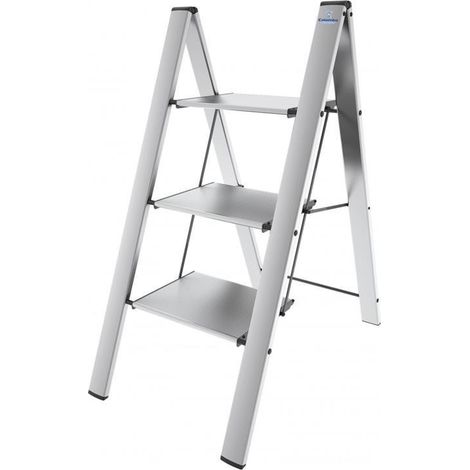 Escabello tabouret à 3 marches en aluminium noir LEONARDO 3 COLOMBO