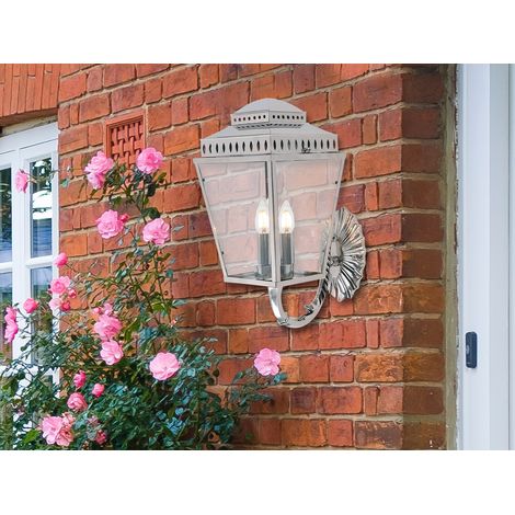 Elstead Mansion House - 3 Licht Wandlaterne im Freien Licht poliert Nickel IP44, E14 (1/5)